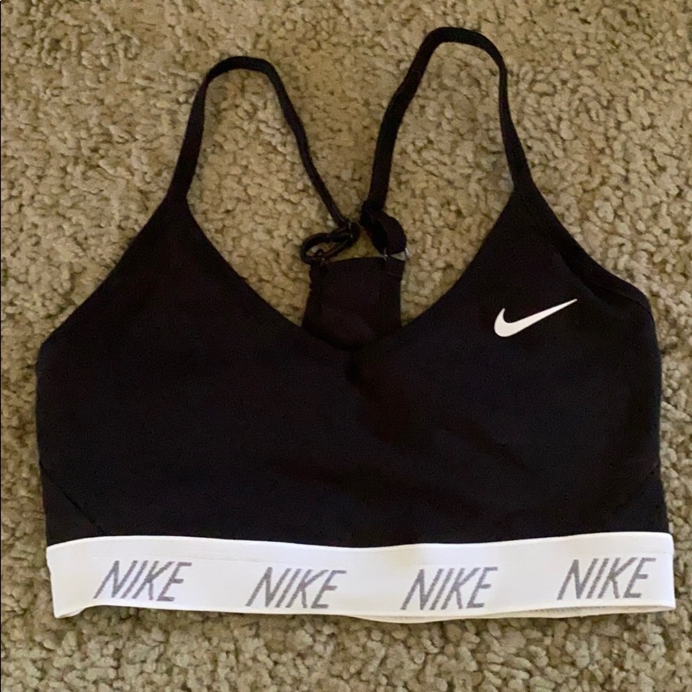 Nike Logo Band Black Pullover Sports Bra Racerback